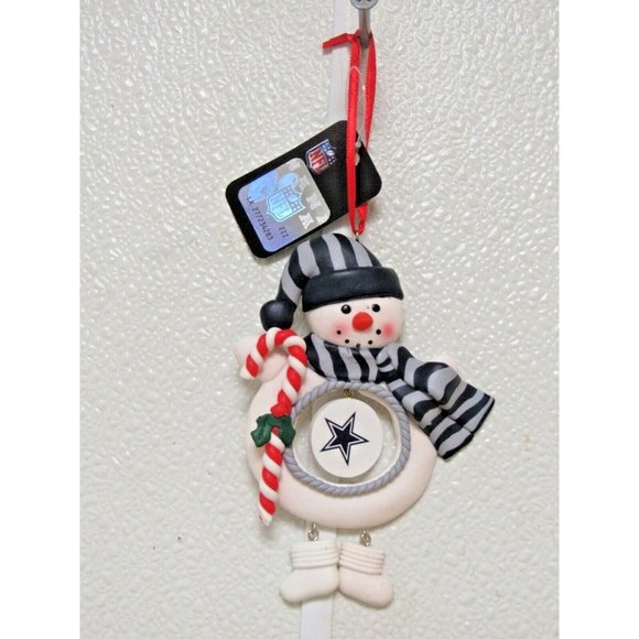 NFL Dallas Cowboys Clay Dough Snowman Christmas Ornament by Team Sports America - Picture 1 of 2